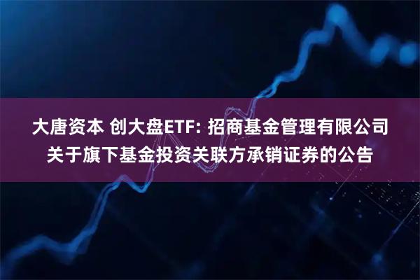 大唐资本 创大盘ETF: 招商基金管理有限公司关于旗下基金投资关联方承销证券的公告