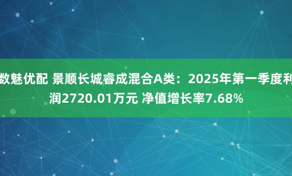 数魅优配 景顺长城睿成混合A类：2025年第一季度利润2720.01万元 净值增长率7.68%